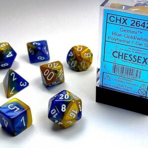 Set de 7 dés - Bleu-Or/Blanc chessex