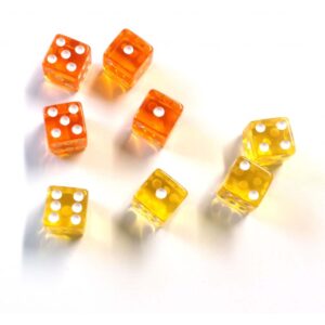 Tumblin Dice - 8 Dés Jaune Orange