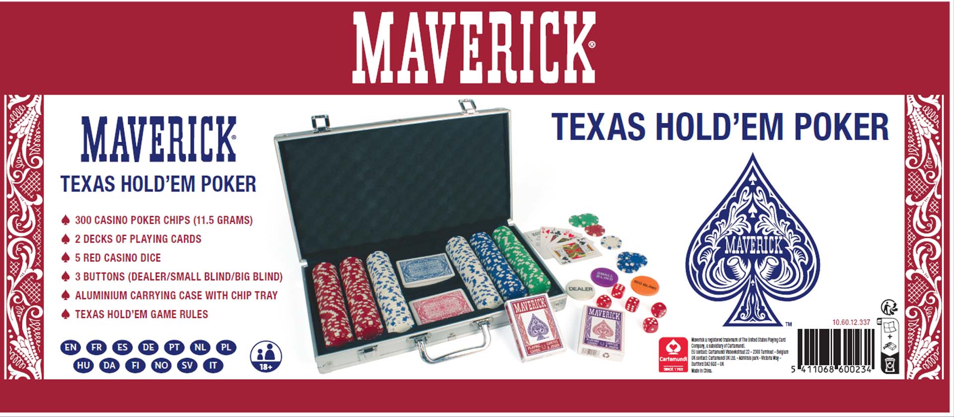 Poker malette 300 jetons Maverick