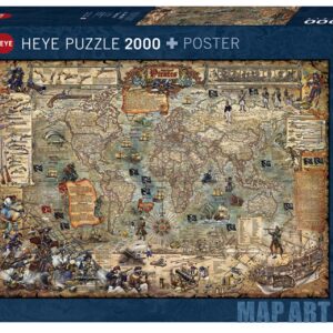puzzle Pirate World Map Art
