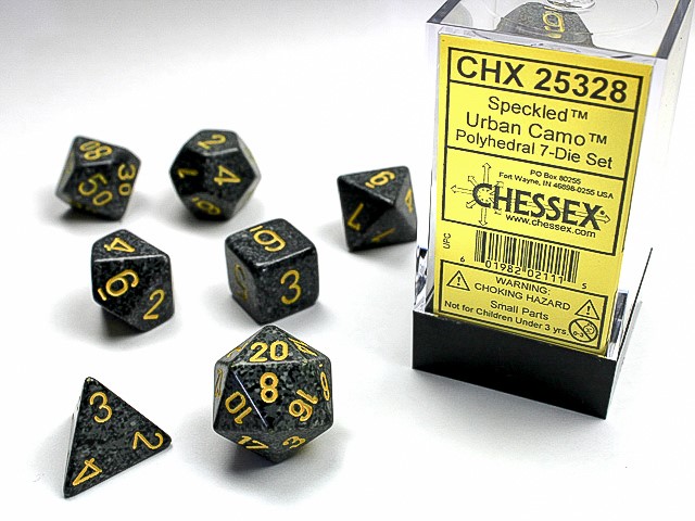 Set de dés Granite Urban Gris/Jaune chessex