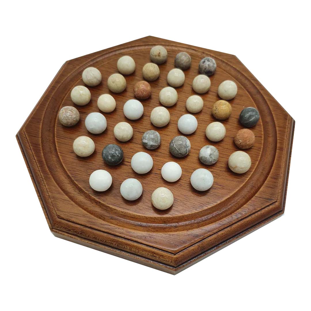 Solitaire octogonal billes en pierre