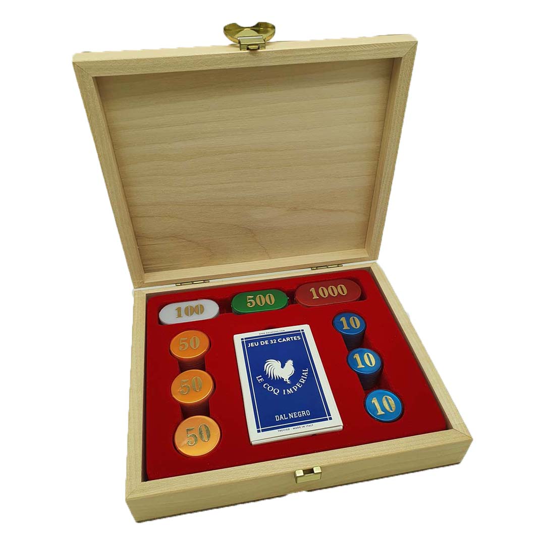 Coffret belote en tilleul