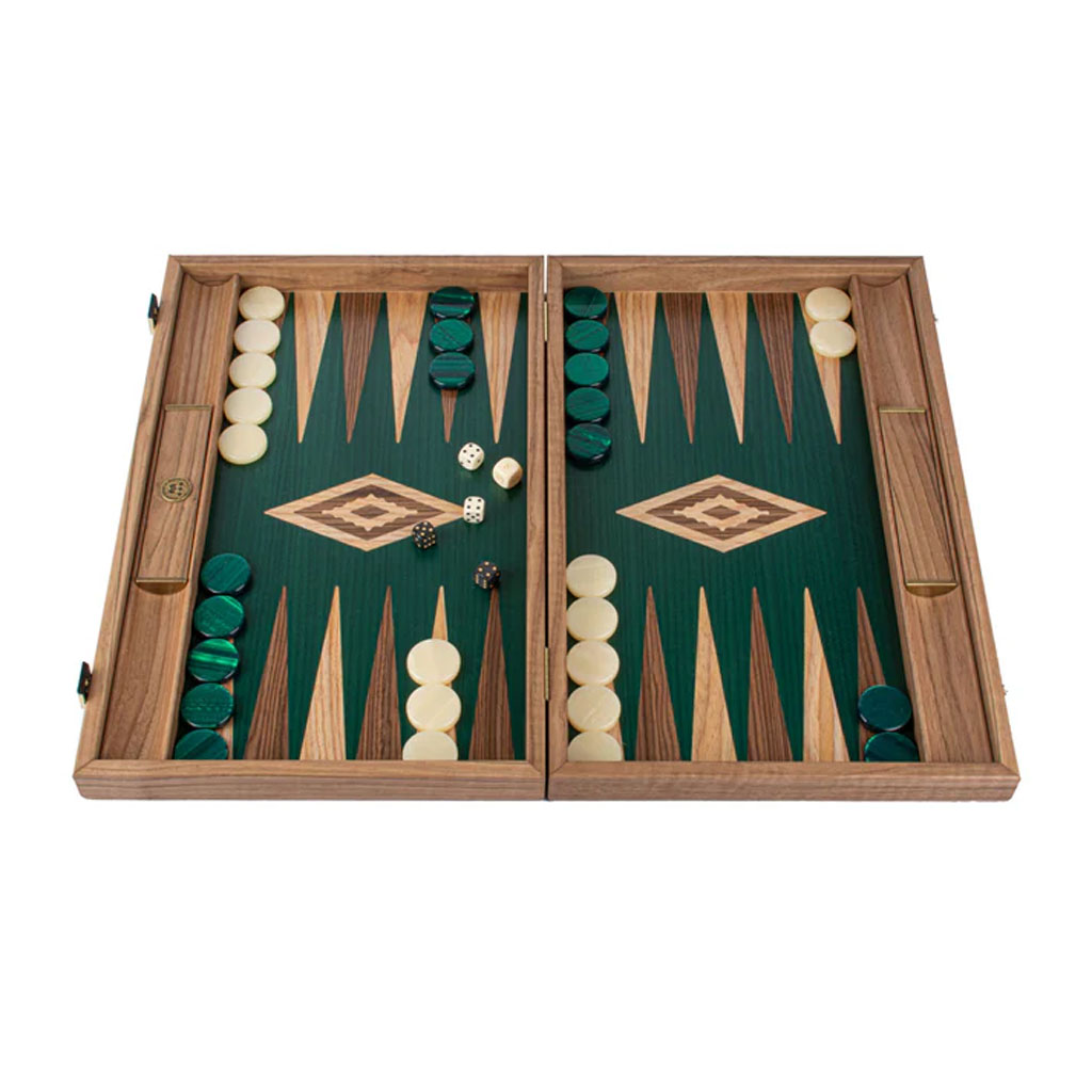 Backgammon 48cm Noyer et Chêne vert Premium