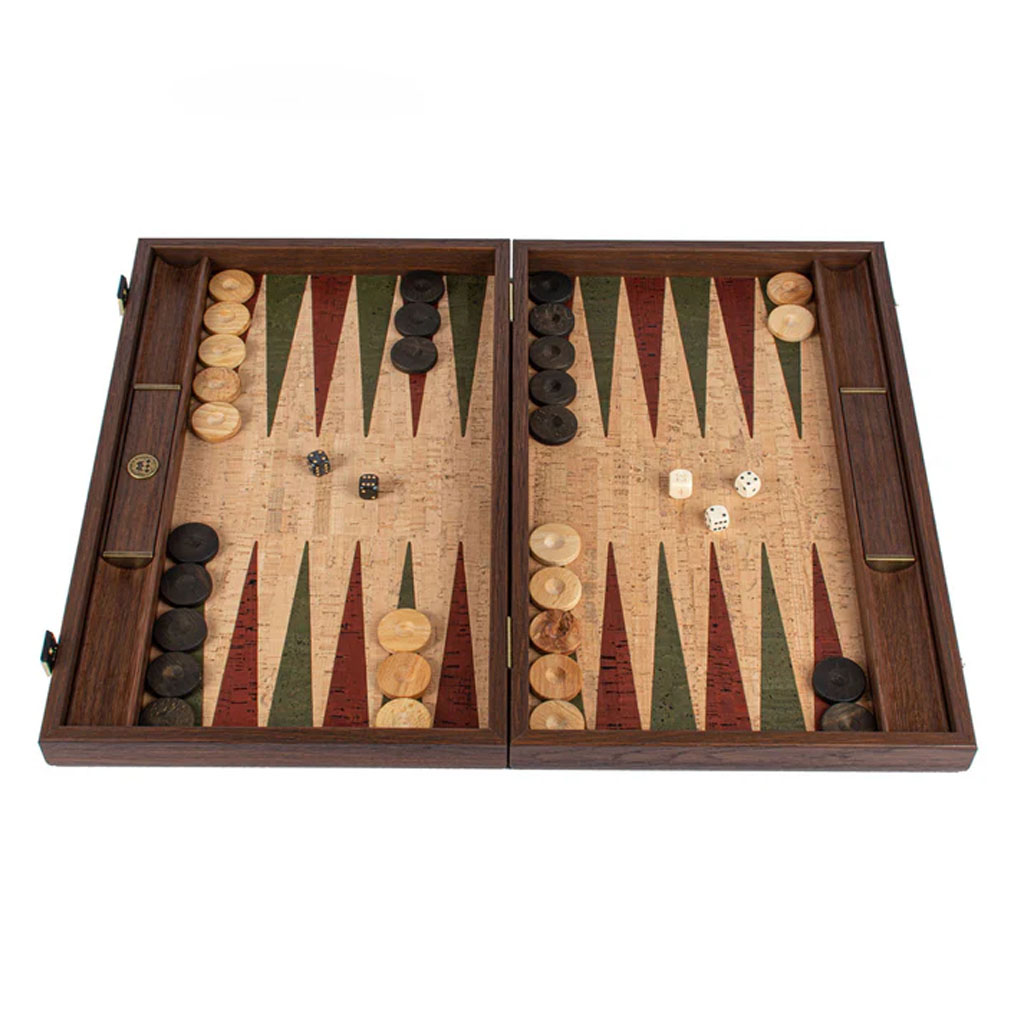 Backgammon 48cm Liège naturel & Pions en Chêne