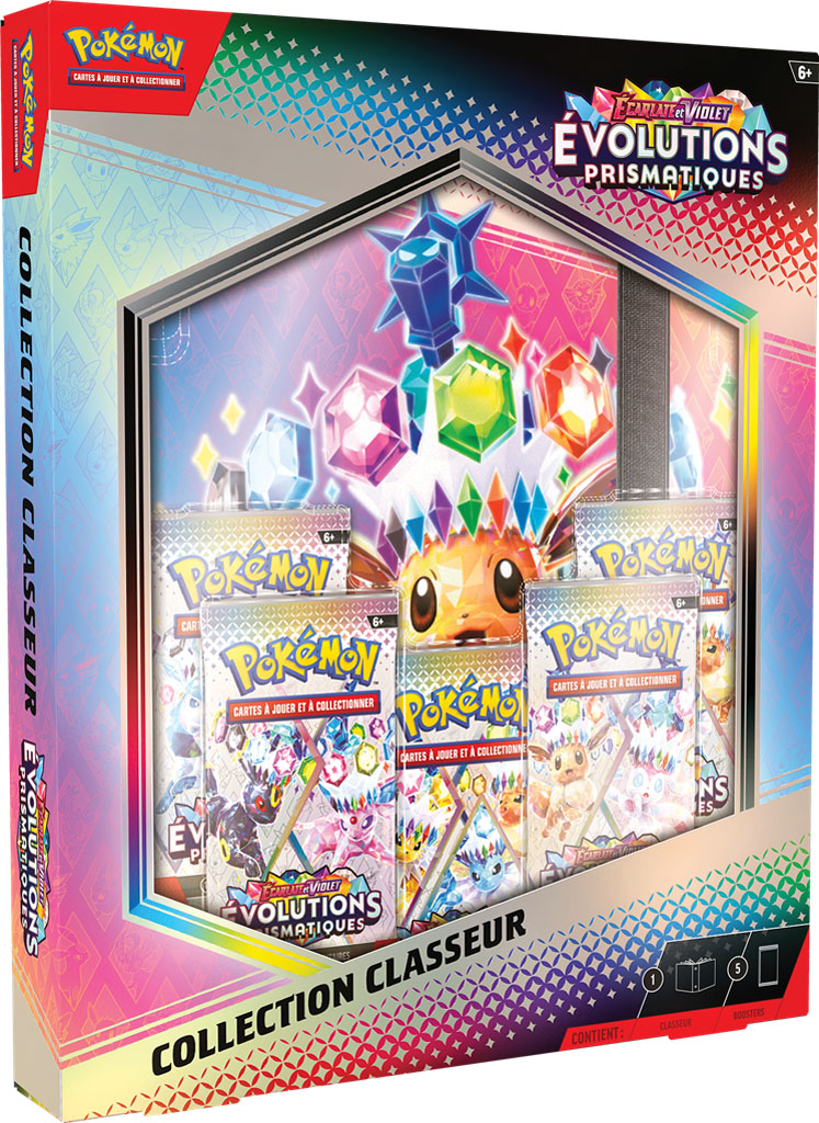 Pokémon EV8.5 : Portfolio A4 + 5 boosters Evolutions Prismatiques