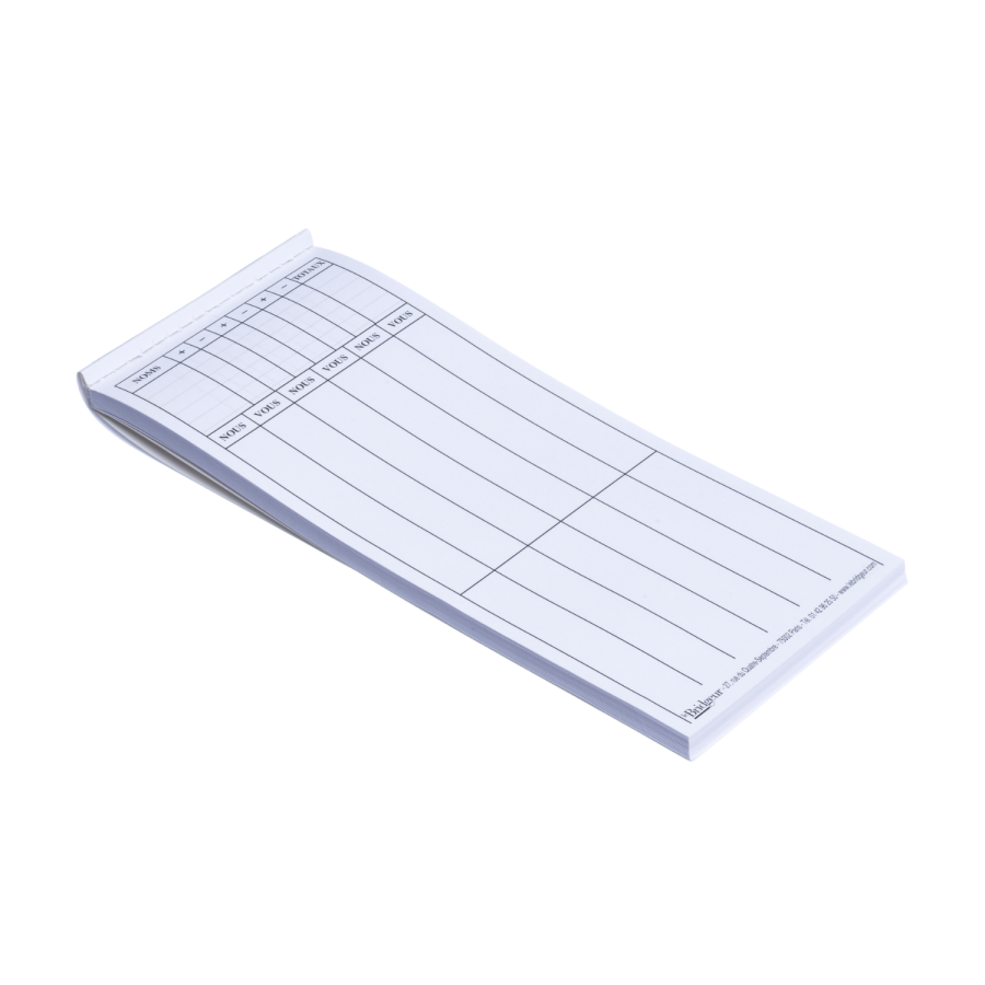 Bridge - Carnet de partie libre