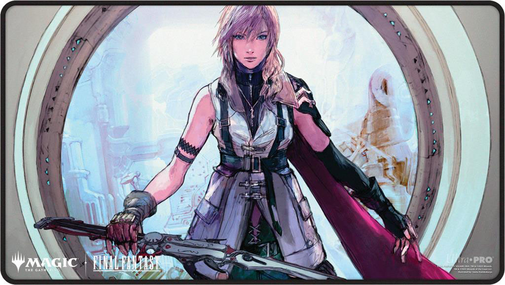 Magic The Gathering : Final Fantasy Black Stitched Playmat Premium 1 Lightning