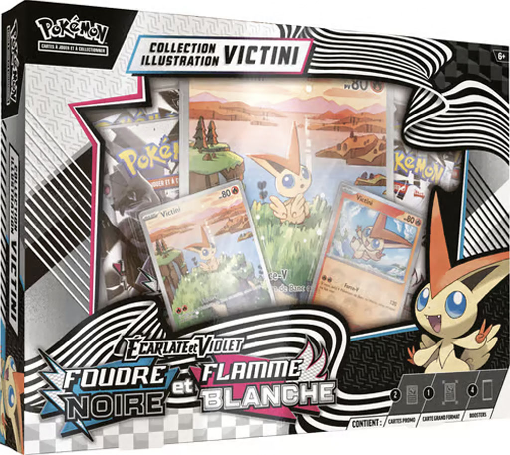 Pokémon EV10.5 : Coffret Illustration Victini Foudre Noire et Flamme Blanche