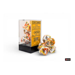 Set de 7 dés - Brush - Sunrise / Black