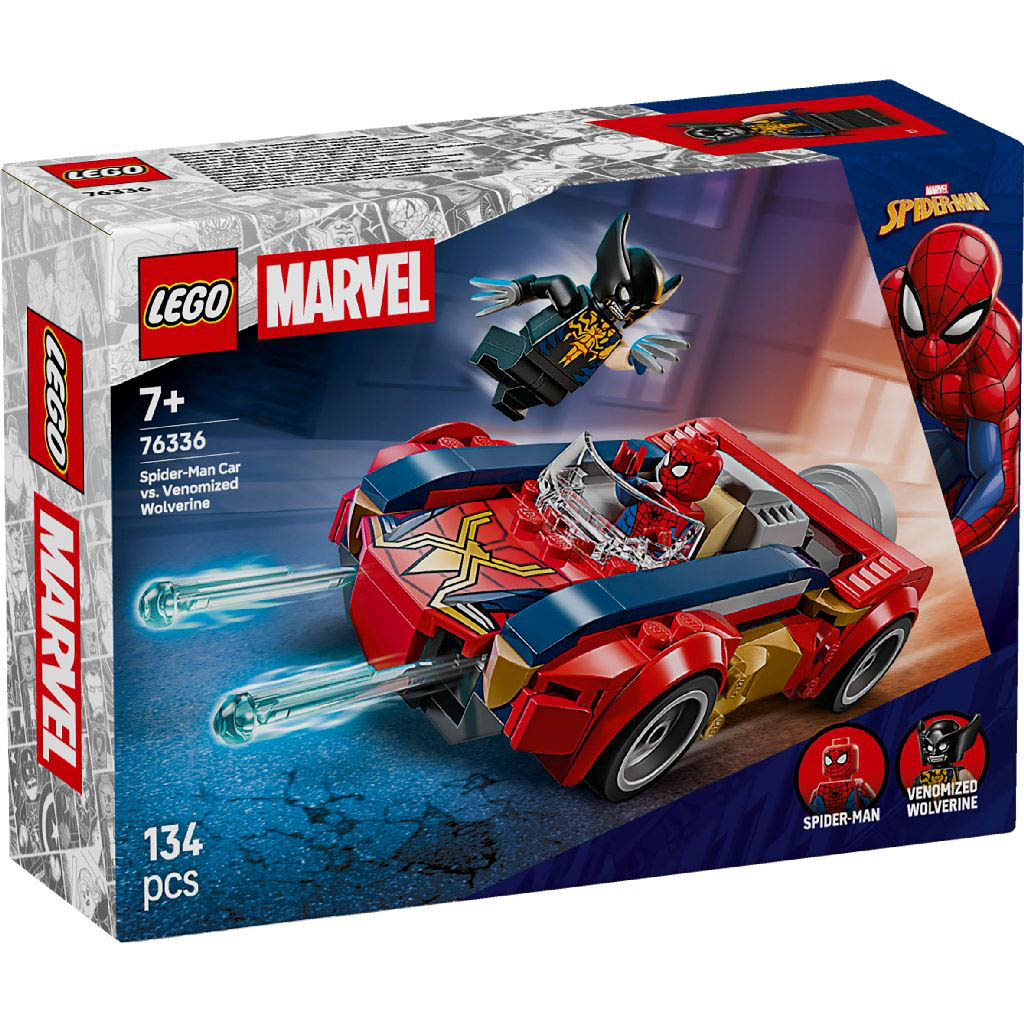 Spider-Man et sa voiture contre Wolverine vénomisé (Marvel)