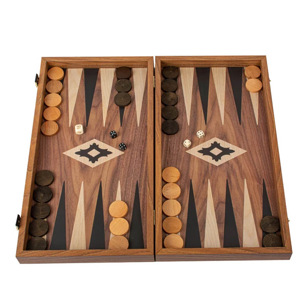 Backgammon 38cm Réplique Noyer